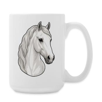 Portrait de cheval Lipizzan gris élégant - Grande tasse 440 ml - blanc - Droite