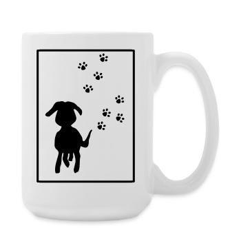 Paw Tracks: Dog Silhouette - Large Mug 440 ml - white - Right