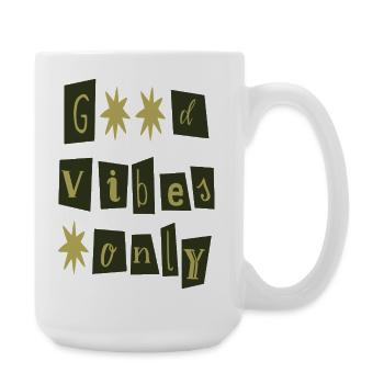 Réservé aux bonnes vibrations - Grande tasse 440 ml - blanc - Droite