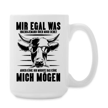 Ich möchte das Kühe mich mögen Landwirt Bauer - Große Tasse 440 ml - Weiß - Rechts