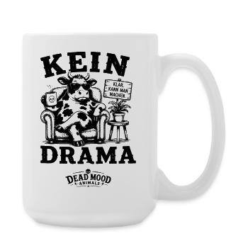 Kein Drama Lustige Kuh Dead Mood Animals - Große Tasse 440 ml - Weiß - Rechts