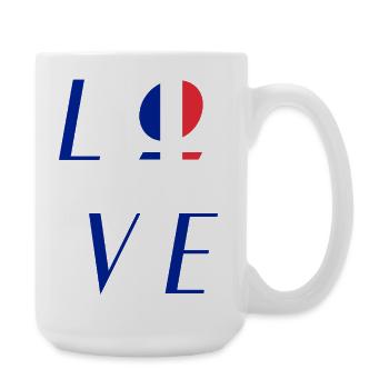 France Frankreich Trikolore Logo - Große Tasse 440 ml - Weiß - Rechts