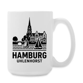 Hamburg Uhlenhorst Silhouette Alster - Große Tasse 440 ml - Weiß - Rechts