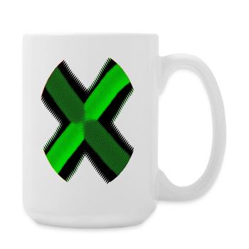 Neon X Pattern Green Black - Large Mug 440 ml - white - Right