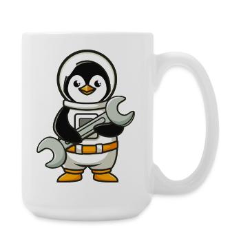 Astronaute Pingouin avec une clé à molette - Grande tasse 440 ml - blanc - Droite