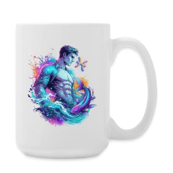 Poissons_Astro_Homme - Large Mug 440 ml - white - Right