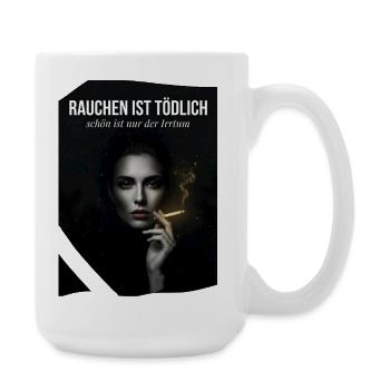 Rauchen ist tödlich – Irrtum - Große Tasse 440 ml - Weiß - Rechts