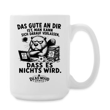 Schwarzer Humor | Sarkastischer Büro Spruch - Große Tasse 440 ml - Weiß - Rechts