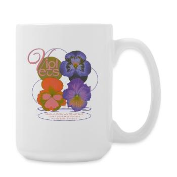 Violets Poem Flower Humor - Große Tasse 440 ml - Weiß - Rechts