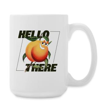 Peach Retro – Déclaration Hello There - Grande tasse 440 ml - blanc - Droite