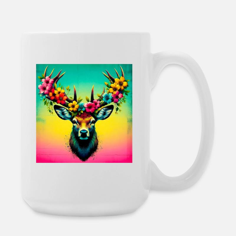 Hirsch - Große Tasse 440 ml - Weiß