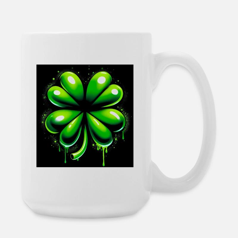 Four-leaf clover - Large Mug 440 ml - white