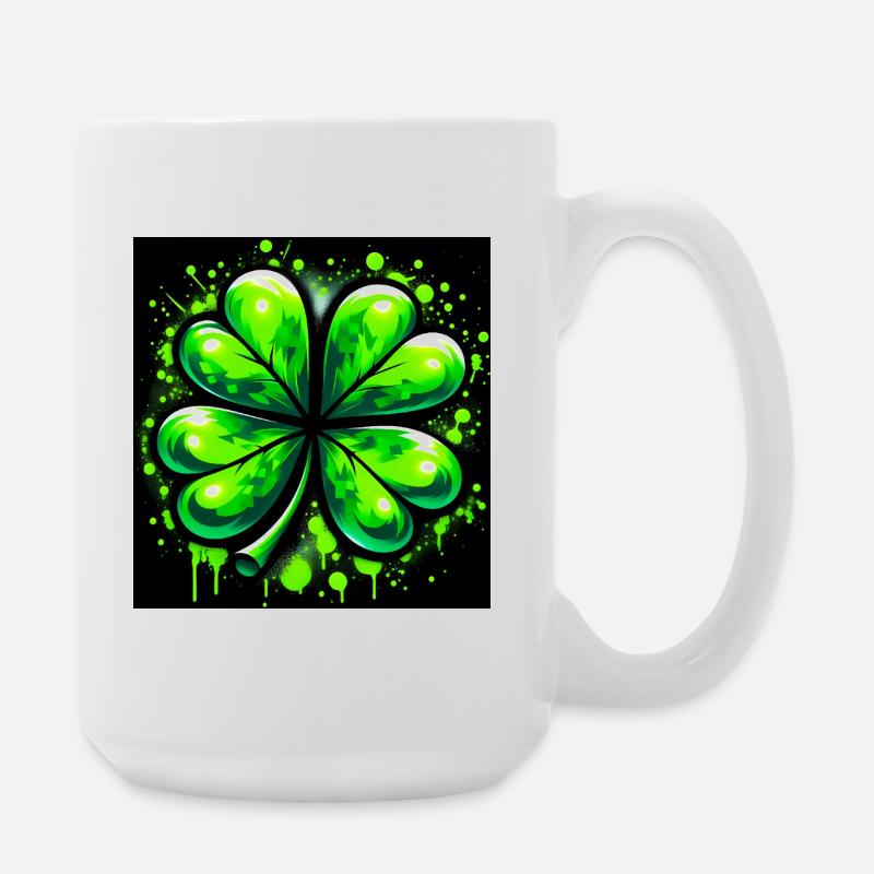 Four-leaf clover - Large Mug 440 ml - white