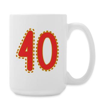 40. 40 YEARS. 40th ANNIVERSARY. 40 YEARS ANNIVERSARY. - Large Mug 440 ml - white - Right