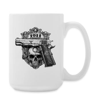 1911 Pistol Handgun - Large Mug 440 ml - white - Right