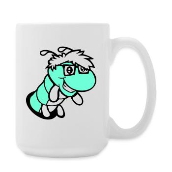 chenille nerd regarde trou geek ver lunettes à monture d'écaille intelligent - Grande tasse 440 ml - blanc - Droite