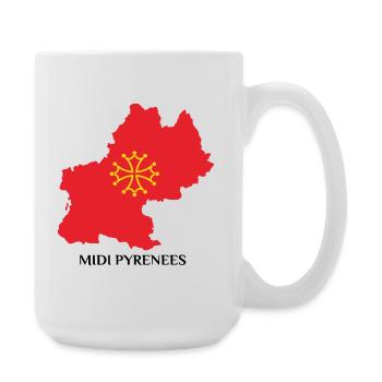 Karte der Midi-Pyrénées - Große Tasse 440 ml - Weiß - Rechts