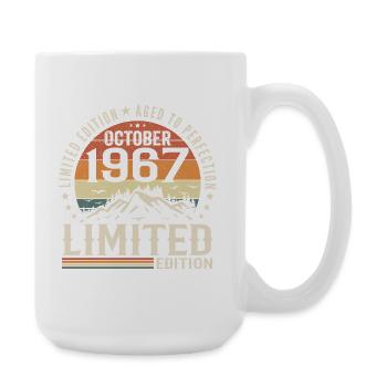 Né en octobre 1967 - cadeau millésime Octobre 1967 - Grande tasse 440 ml - blanc - Droite