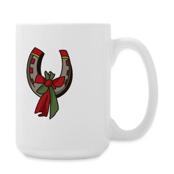Lucky Horseshoe with Bow – Oldschool Tattoo Vi - Large Mug 440 ml - white - Right