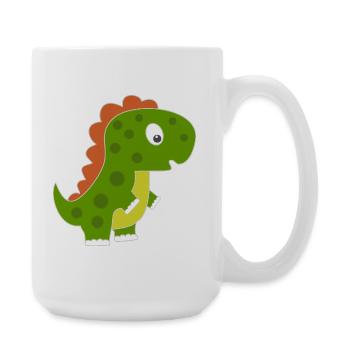 Dinosaure ludique avec dos coloré - Grande tasse 440 ml - blanc - Droite