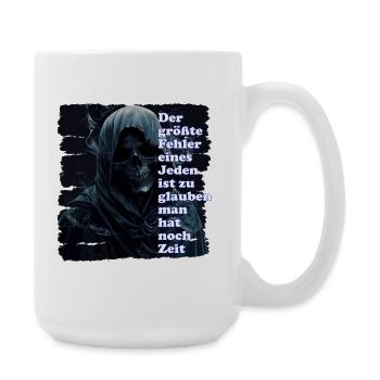Mystischer Totenschädel mit Zitat - Große Tasse 440 ml - Weiß - Rechts
