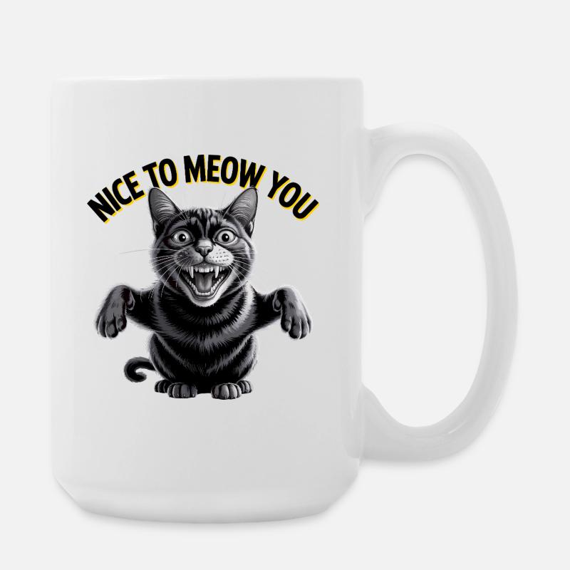Nice to Meow You Cat - Large Mug 440 ml - white