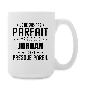 Jordan : authentique, imparfait, top, perfection - Grande tasse 440 ml - blanc - Droite