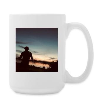 Riverside landscape at sunset - Large Mug 440 ml - white - Right
