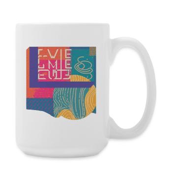 Colorful Geometry Typography Vintage Retro Design - Large Mug 440 ml - white - Right