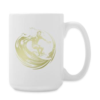 Surfer Silhouette Surfing - Large Mug 440 ml - white - Right
