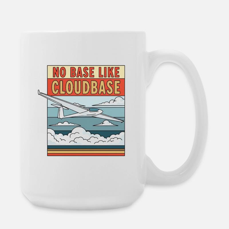 No Base Like Cloudbase - Large Mug 440 ml - white