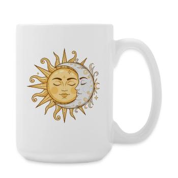 Visages du soleil et de la lune - Grande tasse 440 ml - blanc - Droite