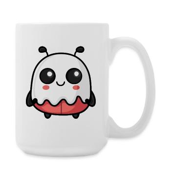 Marienkäfer Halloween Geist - Große Tasse 440 ml - Weiß - Rechts
