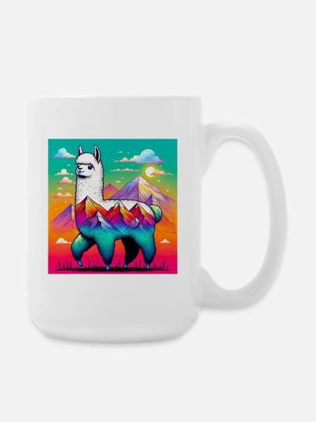 Alpaka - Große Tasse 440 ml - Weiß