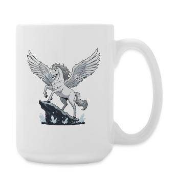 White Pegasus on Crystal Rock - Large Mug 440 ml - white - Right