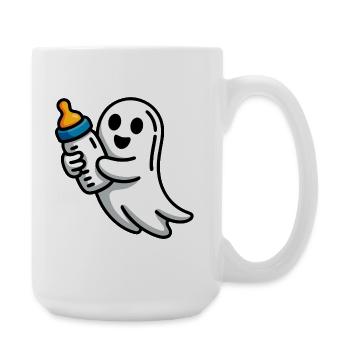 Ghost with pacifier illustration - Large Mug 440 ml - white - Right