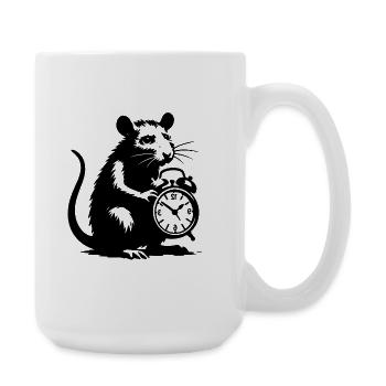 Stressed Rat and Alarm Clock - Large Mug 440 ml - white - Right