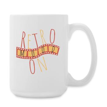 Retro Mood On – Vintage Style - Große Tasse 440 ml - Weiß - Rechts