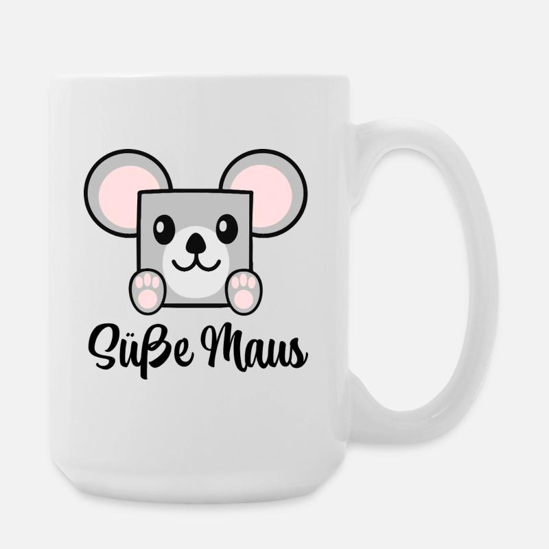cute mouse - Large Mug 440 ml - white