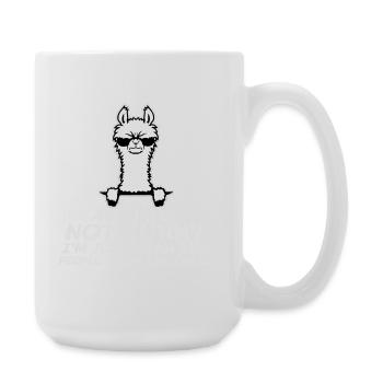 Lama Alpaca Not Funny Just Mean People Think Joke - Large Mug 440 ml - white - Right