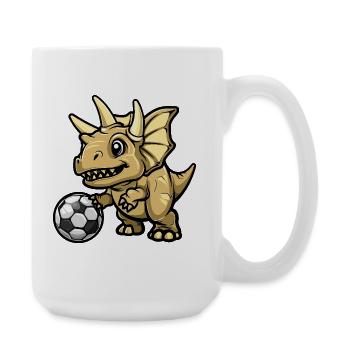 Dinosaur Soccer Comic - Large Mug 440 ml - white - Right