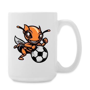 Ant Soccer Cartoon - Large Mug 440 ml - white - Right