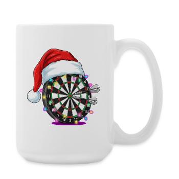 Cible de fléchettes avec Bande dessinée du Chapeau du Père Noël - Grande tasse 440 ml - blanc - Droite