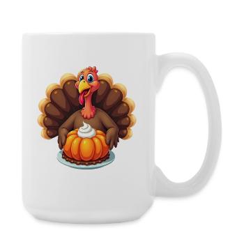 Thanksgiving Drôle Dinde de Thanksgiving - Grande tasse 440 ml - blanc - Droite