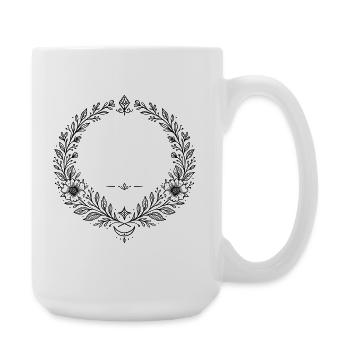 Kranz Blumenkranz mit Mondsichel - Große Tasse 440 ml - Weiß - Rechts