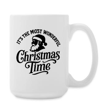 Christmas time Xmas weihnachten rock'n roll Santa  - Große Tasse 440 ml - Weiß - Rechts