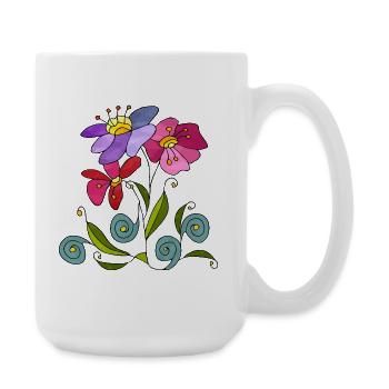 Fleur - Grande tasse 440 ml - blanc - Droite