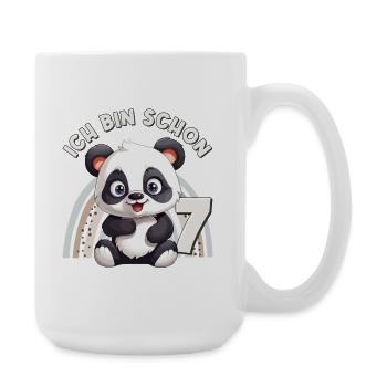 7e anniversaire Panda Bear Arc-en-ciel Doux Mignon - Grande tasse 440 ml - blanc - Droite