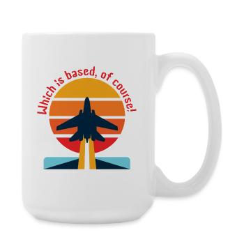 Retro airplane in sunset (Based?!) - Large Mug 440 ml - white - Right