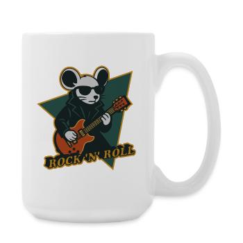 Mouse with Guitar Cool Cartoon - Large Mug 440 ml - white - Right